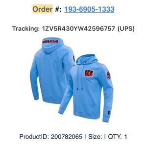 Men’s Cincinnati Bengals Pro Standard Blue Classic Chenille Double Knit Hoodie